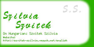 szilvia szvitek business card